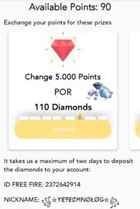 Free Diamond in Free Fire